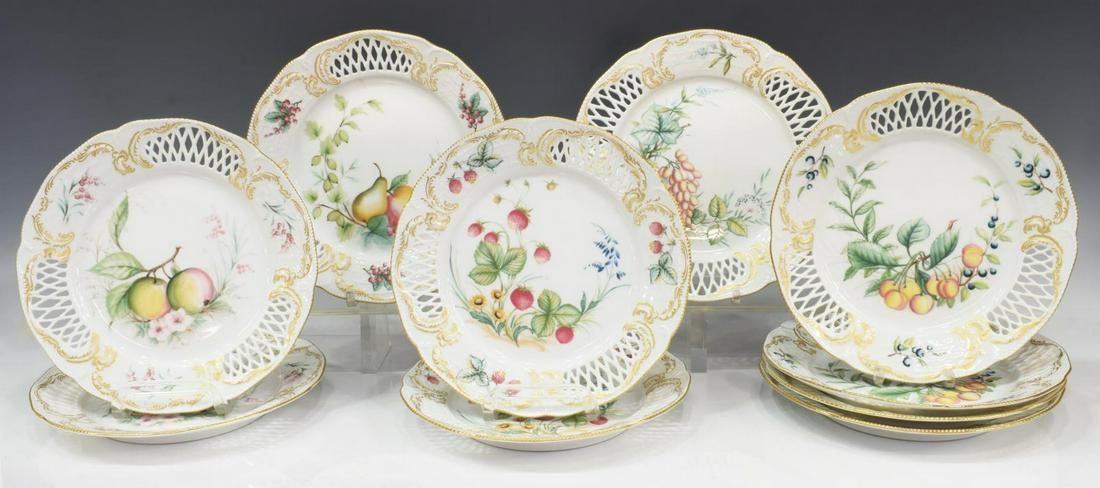 (10) ROSENTHAL RETICULATED PORCELAIN FRUIT PLATES (1 of 4)
