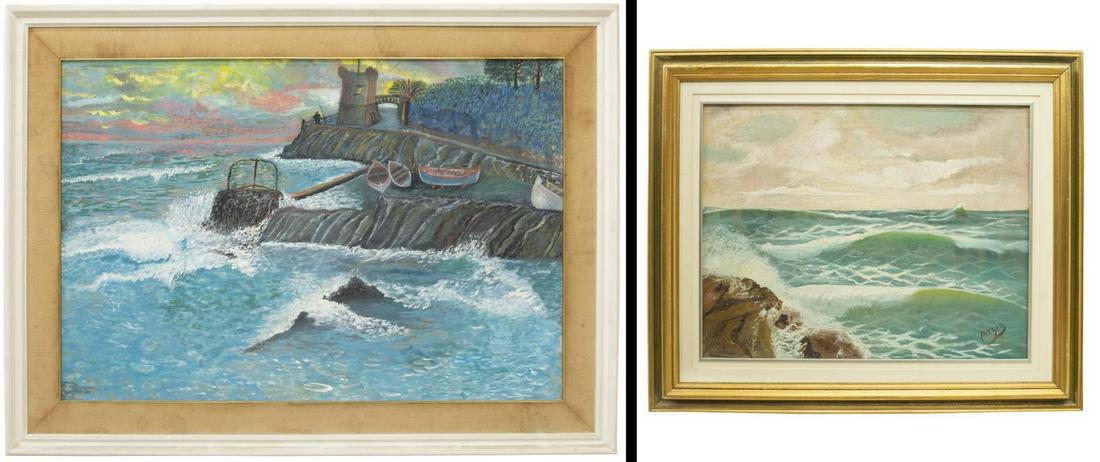 (2) FRAMED OIL PAINTINGS, SEASCAPES (1 of 7)