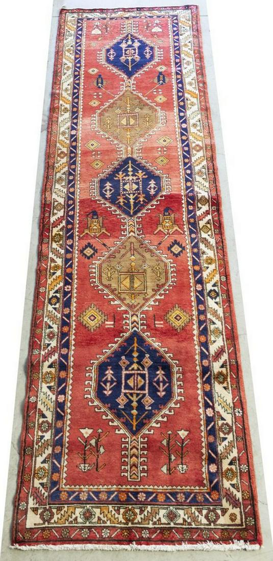 HAND-TIED PERSIAN SERAPI RUNNER RUG, 13'4" X 3'7" (1 of 3)