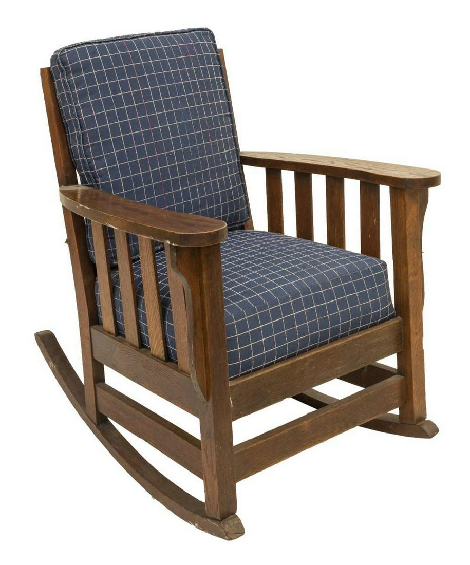 American Craftsman Style Slatted Oak Rocking Chair Sep 21 2019