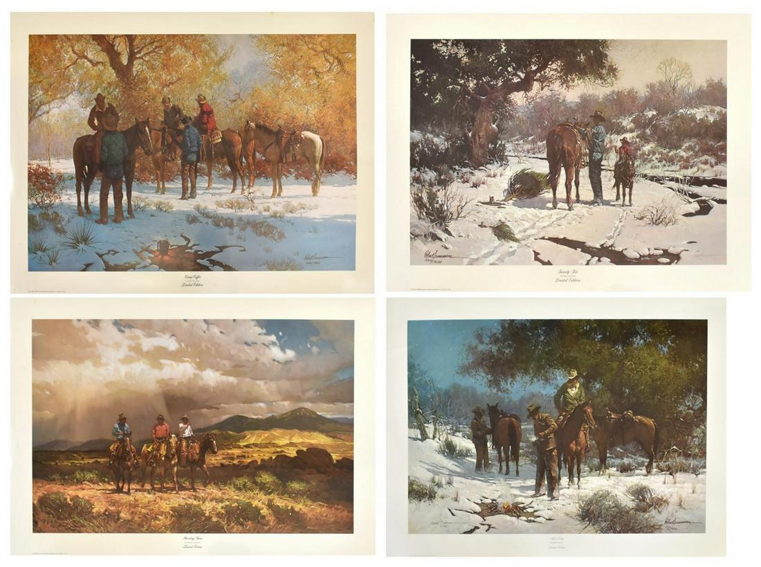 (10) ROBERT SUMMERS (B.1940) SIGNED WESTERN PRINTS: (lot of 10) Unframed signed and numbered limited edition prints on paper, Robert Summers (Texas, b.1940), each with Certificates of Authenticity from the American Masters Foundation, all in paper foli