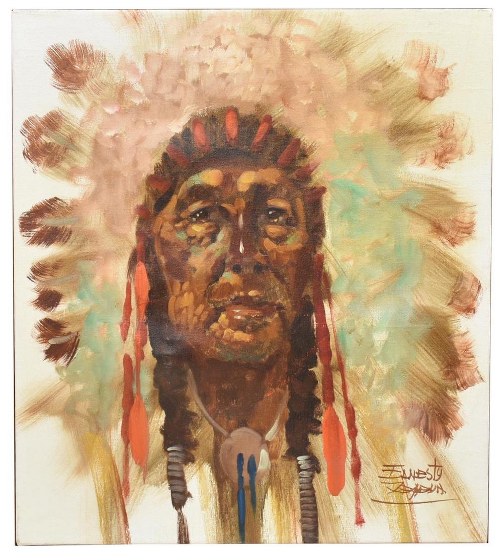 ERNESTO ZEPEDA (19432017) INDIAN CHIEF PAINTING Sep 21, 2019