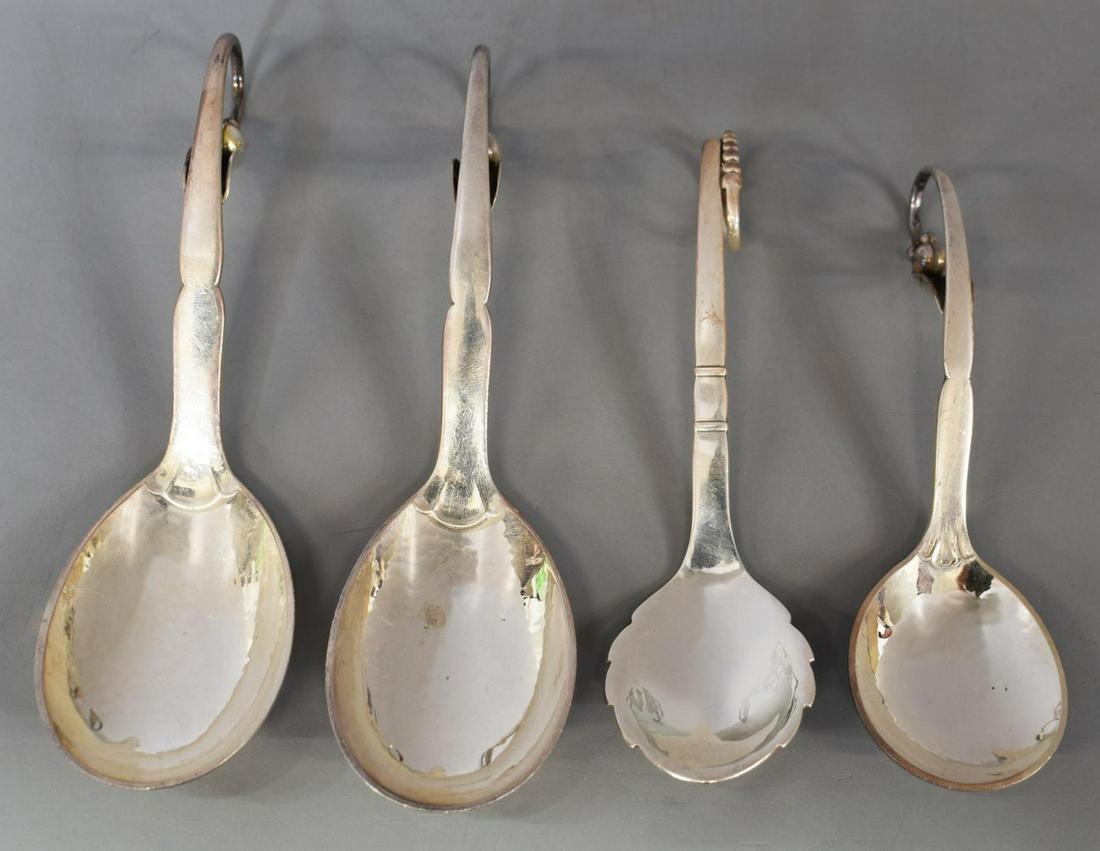(4) DANISH GEORG JENSEN STERLING ORNAMENTAL SPOONS (1 of 3)