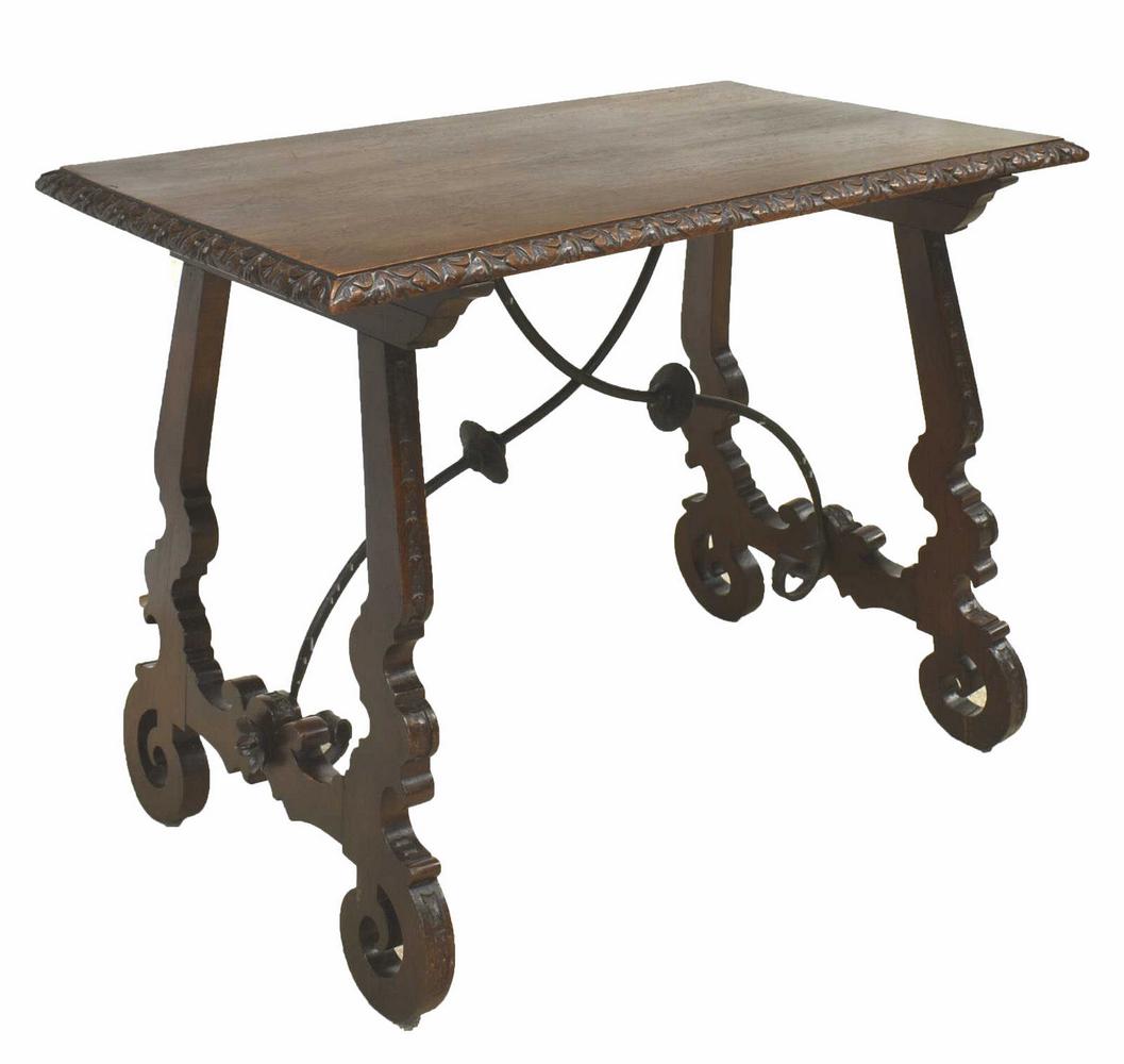 LARGE SPANISH BAROQUE STYLE CARVED WALNUT TABLE (1 of 4)