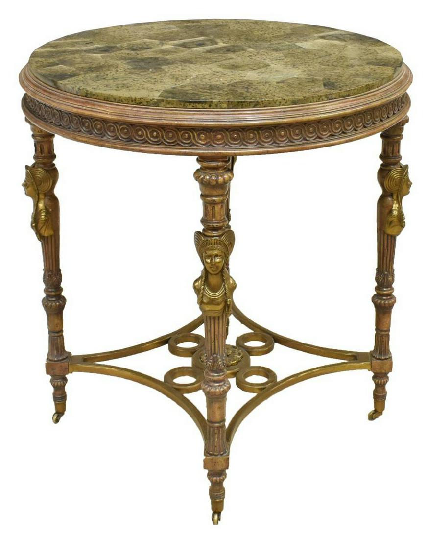FRENCH NEOCLASSICAL BRONZE-MOUNTED GUERIDON TABLE (1 of 3)