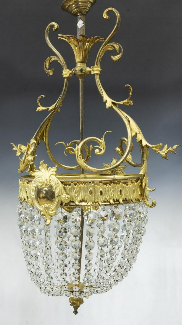 ITALIAN EMPIRE STYLE THREE-LIGHT CHANDELIER (1 of 2)