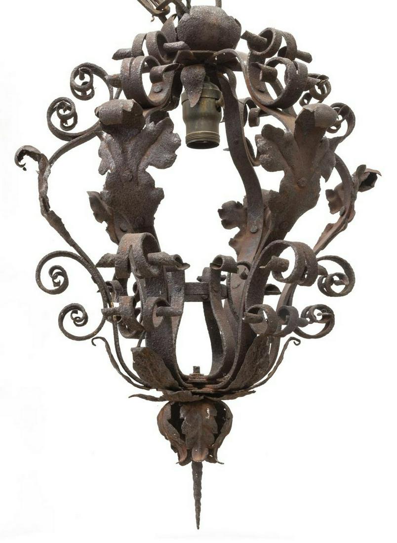 CONTINENTAL WROUGHT IRON HANGING LANTERN LIGHT (1 of 1)