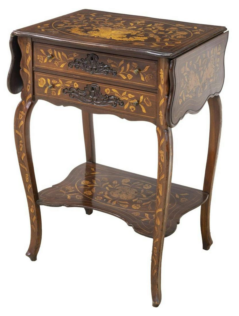 DUTCH MARQUETRY DROP-LEAF SIDE TABLE (1 of 4)