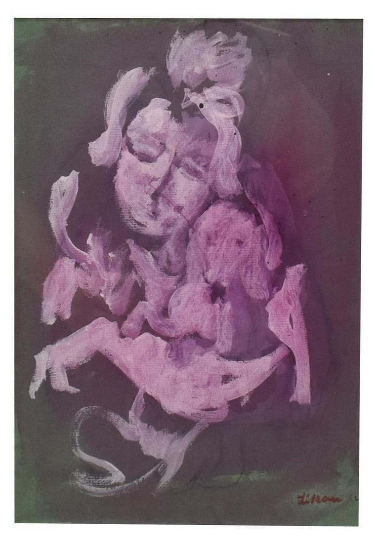 GUSTAV LIKAN (1912-1998) 'WOMAN WITH DOG' (1 of 4)