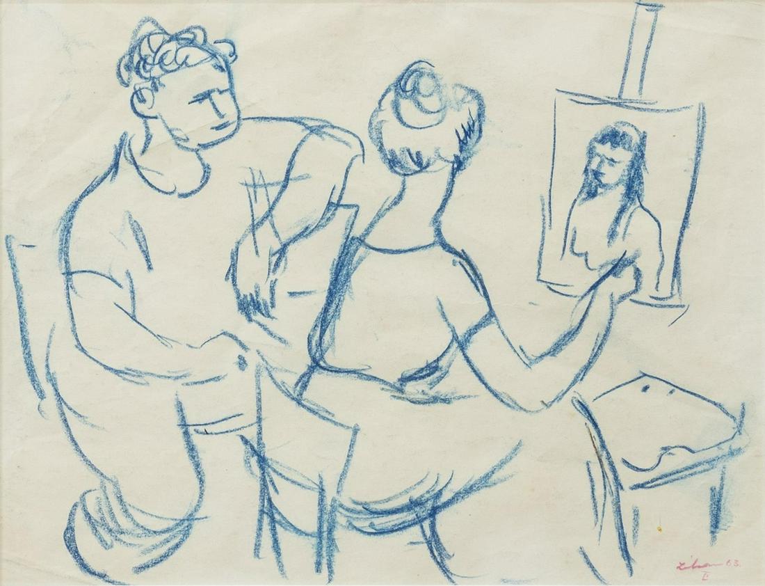 GUSTAV LIKAN (D.1998) ARTIST PASTEL DRAWING (1 of 4)