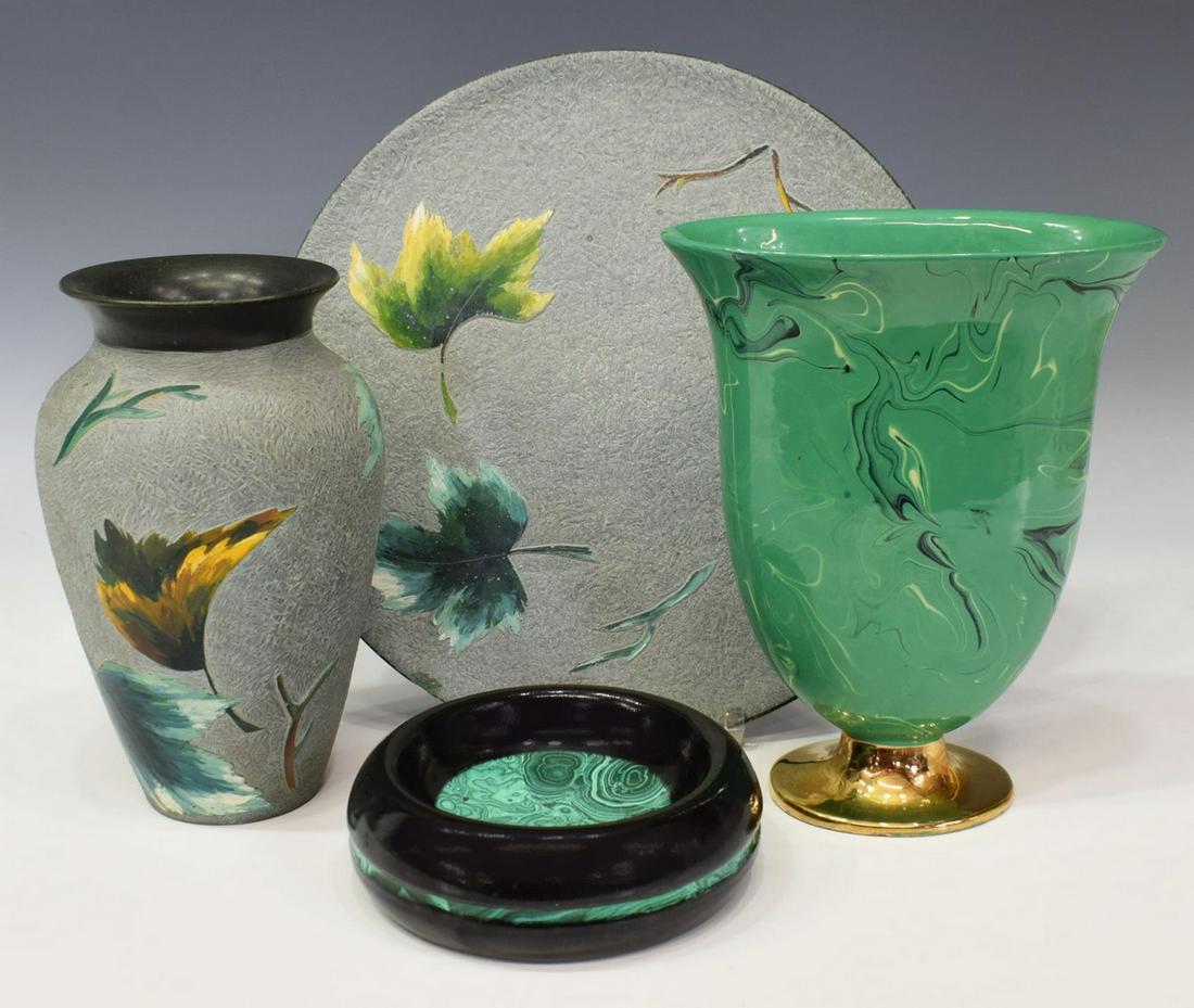 (4) ITALIAN DECORATIVE TABLEWARE, VASES, PLATTER (1 of 6)