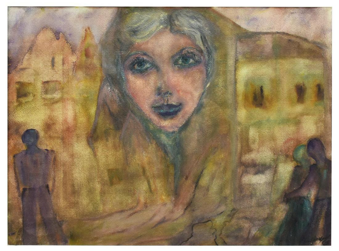 FRAMED PASTEL & WATERCOLOR PAINTING, SIGNED (1 of 4)