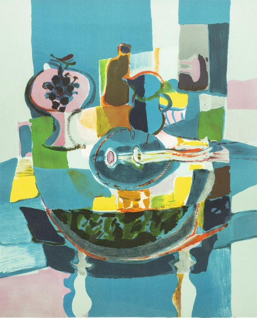 MARCEL MOULY (D.2008) CUBIST STILL LIFE LITHOGRAPH (1 of 4)
