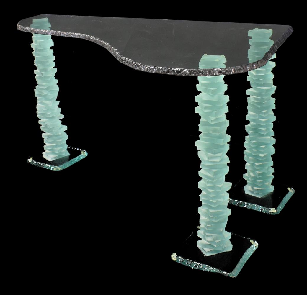 MODERNIST GLASS TABLE MANNER OF DANNY LANE (1 of 3)