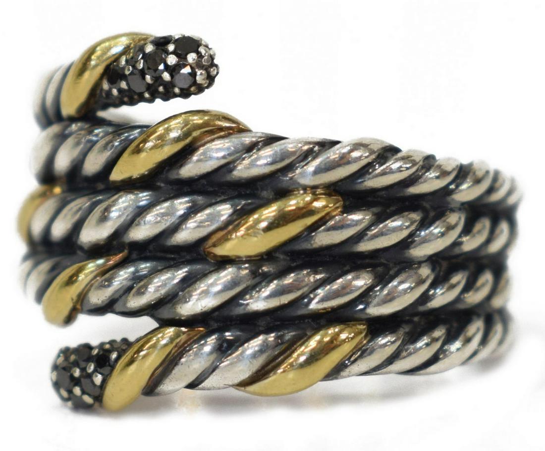 DAVID YURMAN BLACK DIAMOND, 18KT GOLD & 925 RING (1 of 5)