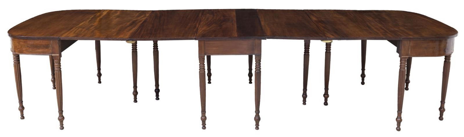 AMERICAN SHERATON MAHOGANY BANQUET TABLE, 136.5"L (1 of 6)