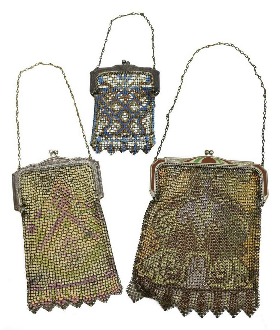 (3) LADIES VINTAGE WHITING & DAVIS ART DECO PURSES (1 of 7)