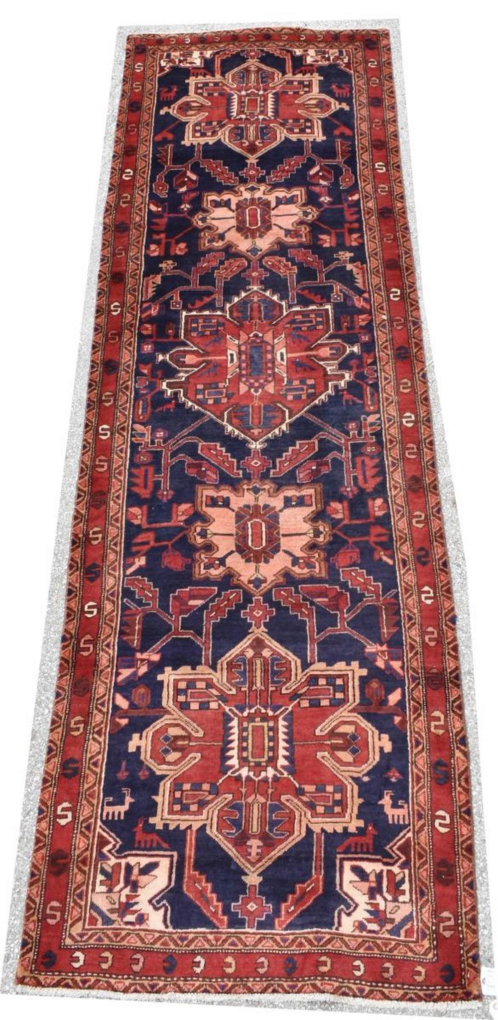 HAND-TIED PERSIAN MESHKIN RUNNER, 11'2" X 3'4" (1 of 3)