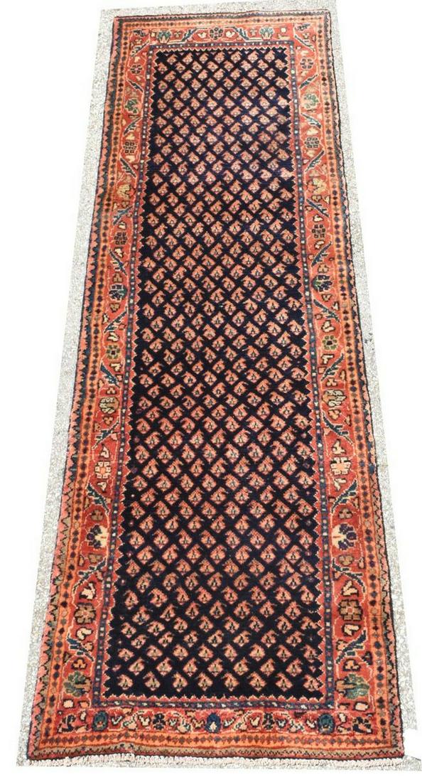 HAND-TIED PERSIAN HAMADAN RUNNER, 8'6" X 2'6" (1 of 3)