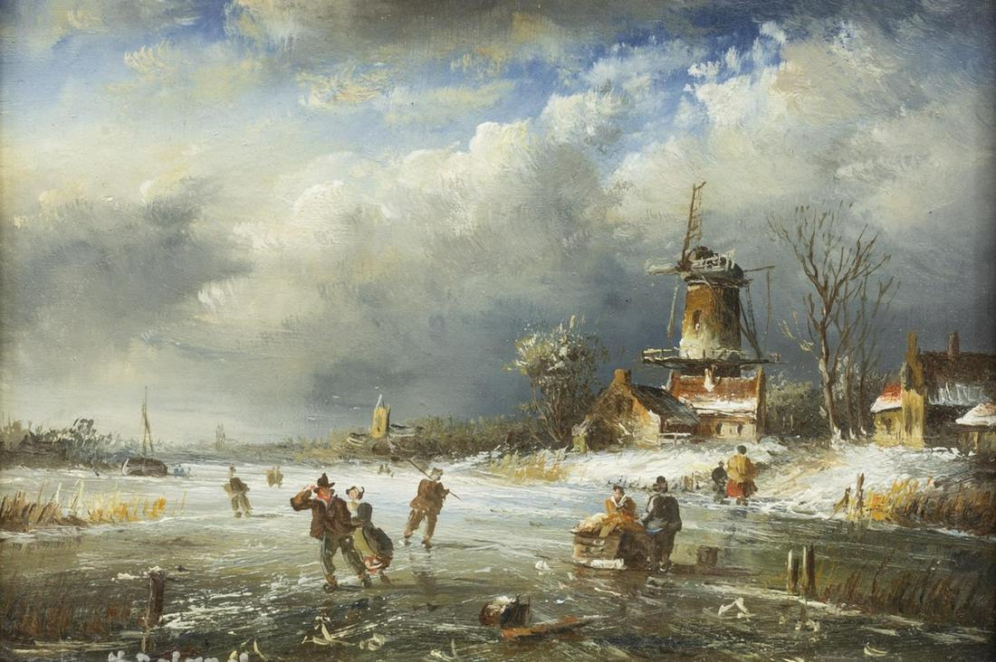 H. BALMAN OIL ON PANEL PAINTING DUTCH LANDSCAPE (1 of 4)