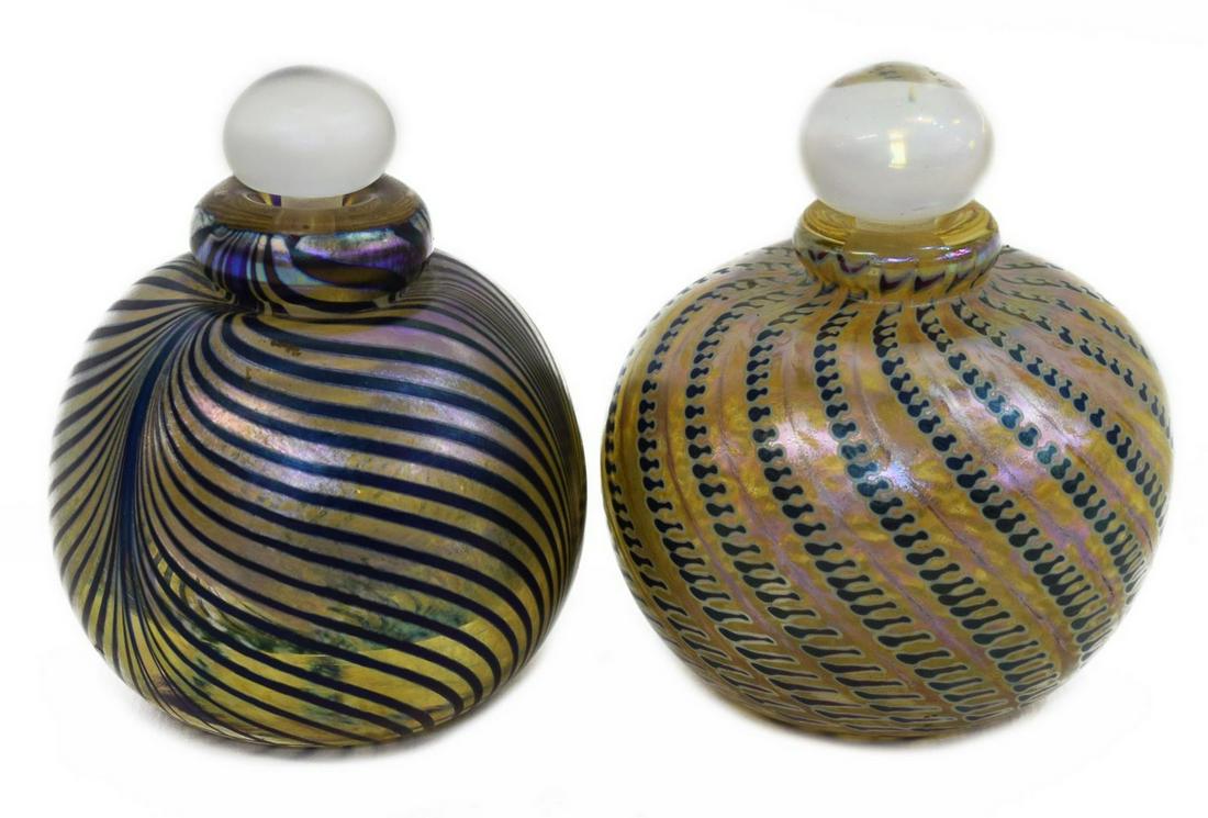 (2) VINTAGE BRIAN MAYTUM ART GLASS PERFUME BOTTLES (1 of 3)