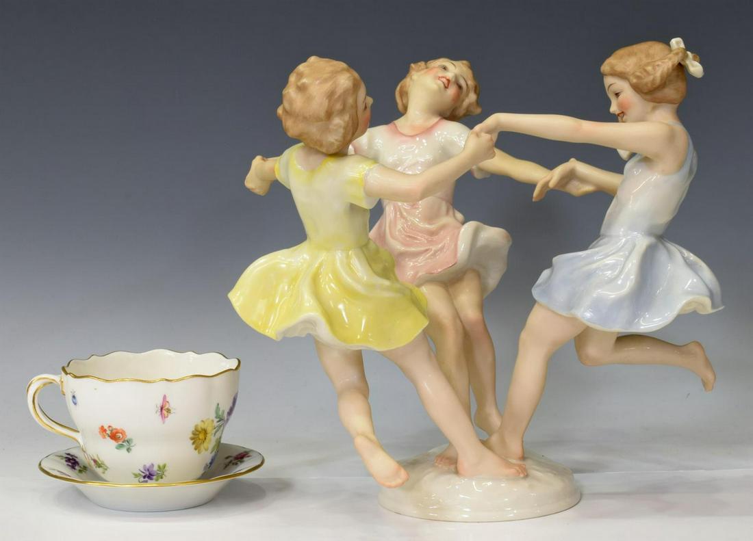 (3) HUTSCHENREUTHER FIGURE, MEISSEN TEACUP (1 of 6)