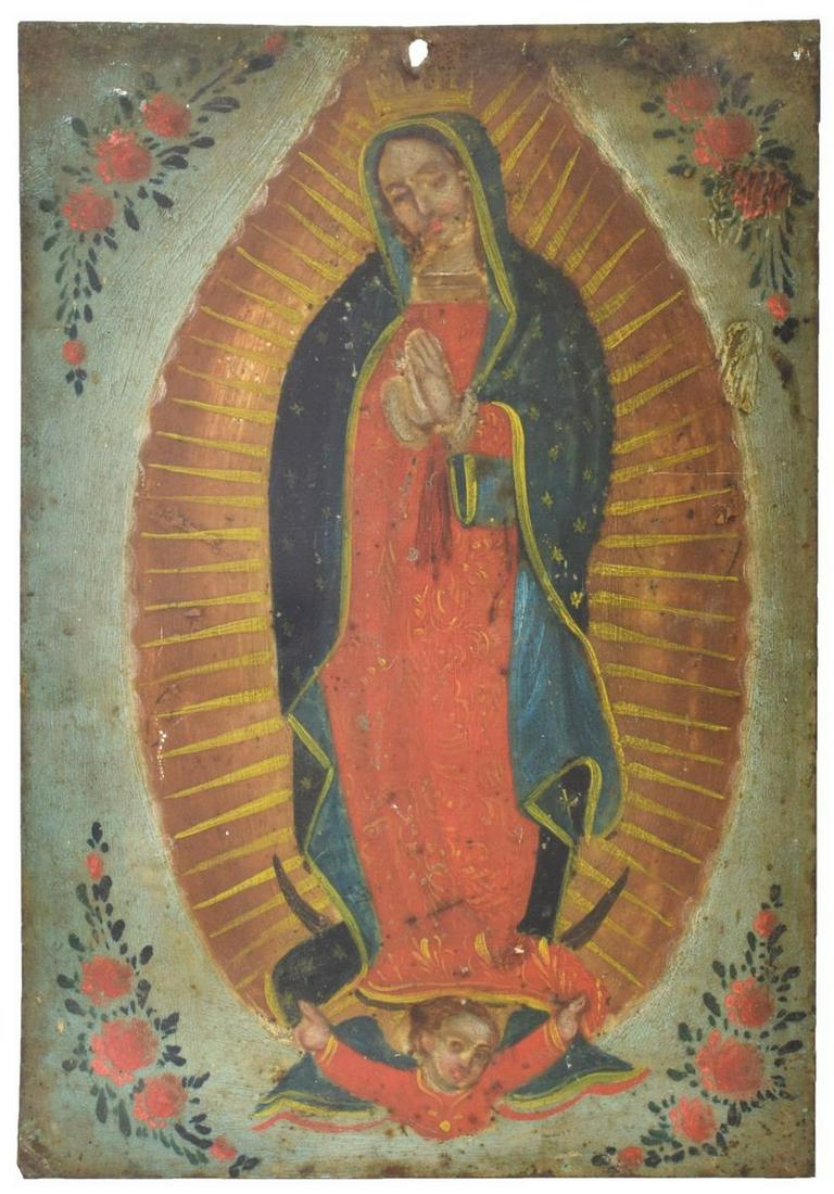 RELIGIOUS RETABLO OUR LADY OF GUADALUPE, MEXICO (1 of 2)