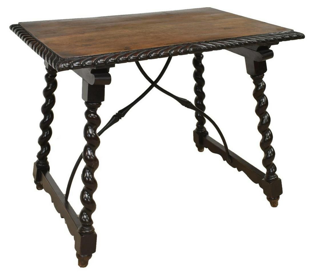 SPANISH BAROQUE STYLE CARVED WALNUT SIDE TABLE (1 of 3)