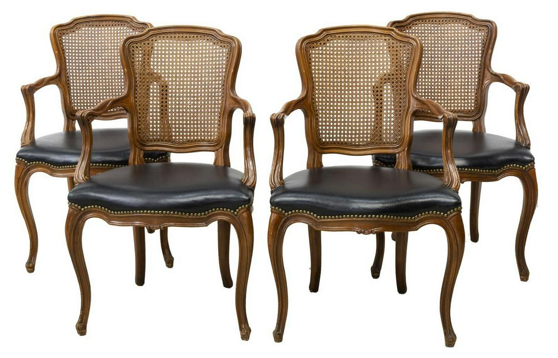 (4) WIDDICOMB LOUIS XV STYLE CANE-BACK ARMCHAIRS (1 of 3)