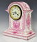 (3) FRENCH GIEN FAIENCE MANTEL CLOCK GARNITURE SET - 2