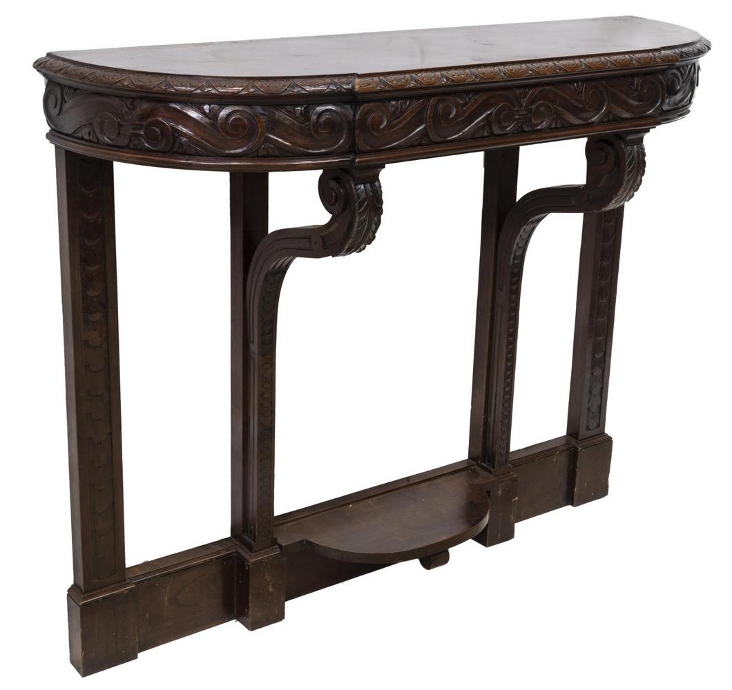 ITALIAN RENIASSANCE REVIVAL CARVED WALNUT CONSOLE (1 of 3)
