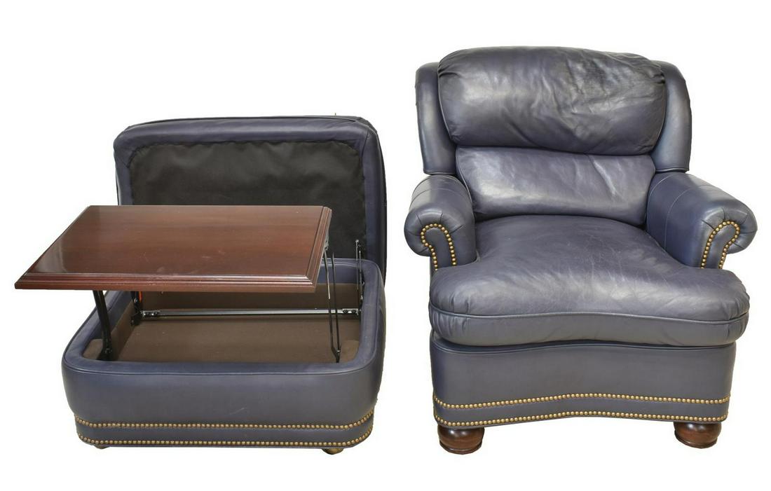 (2) HANCOCK & MOORE 'AUSTIN' ARMCHAIR & OTTOMAN (1 of 4)