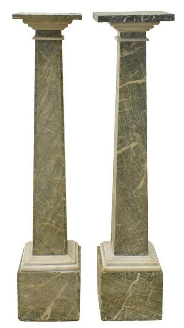 (2) FRENCH MARBLE COLUMNS DISPLAY PEDESTALS (1 of 3)