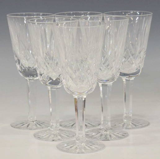 (6) Waterford 'lismore' Cut Crystal Sherry Glasses