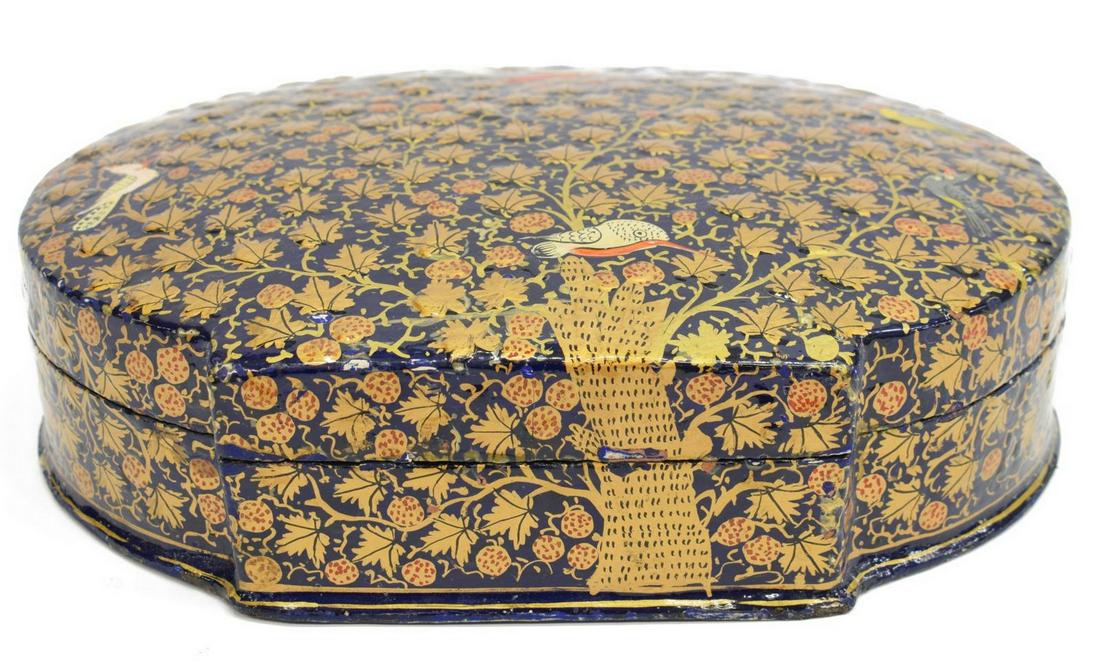 KASHMIR HAND-PAINTED EMBOSSED PAPIER-MACHE BOX (1 of 6)