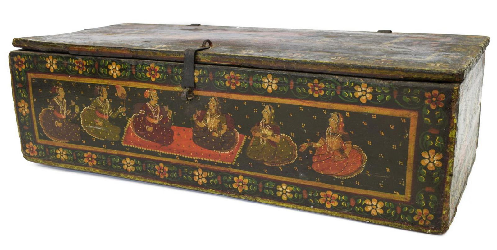 INDO-PERSIAN LACQUERED PAINTED WOOD SCRIBE'S BOX (1 of 6)