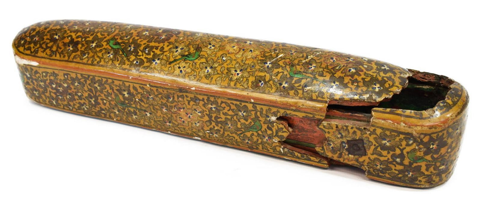 PERSIAN LACQUERED PAPIER-MACHE QALAMDAN PEN BOX (1 of 5)