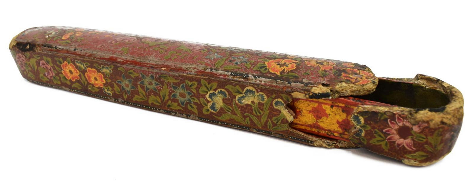 PERSIAN LAQUERED FLORAL PAINTED QALAMDAN PEN BOX (1 of 6)