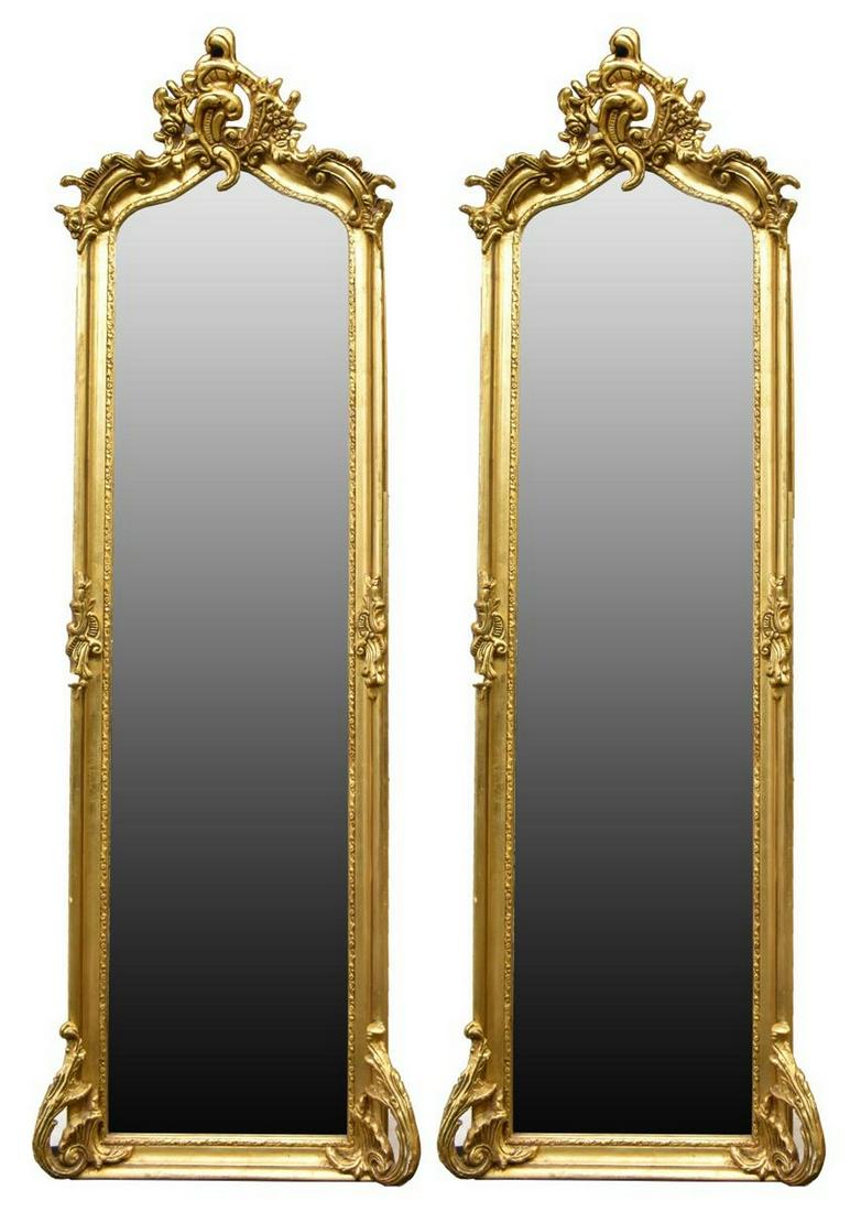 (2) LOUIS XV STYLE GILTWOOD BEVELED MIRRORS (1 of 3)