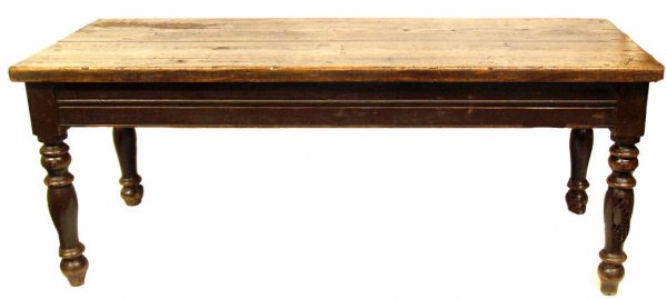 RUSTIC ITALIAN PINE PLANK TOP FARMHOUSE TABLE 19TH - 2