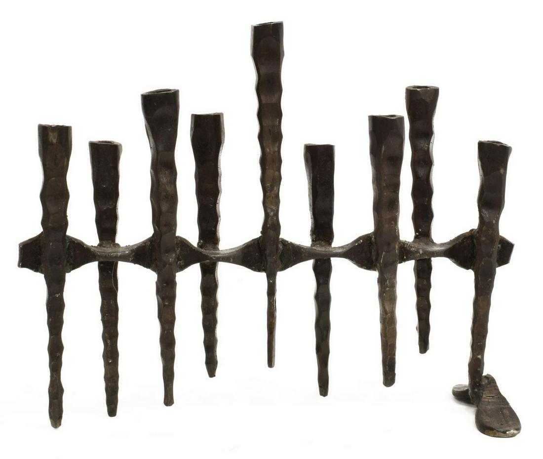DAVID PALOMBO (D.1966) IRON MENORAH JUDAICA (1 of 2)