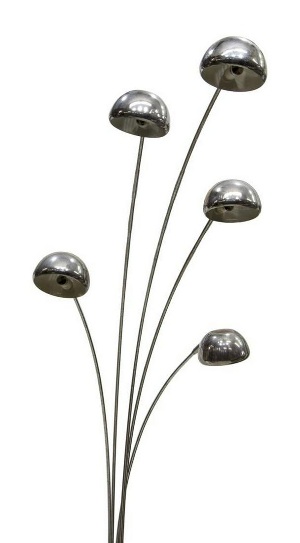 ITALIAN MODERN CHROME 5 LIGHT STANDING FLOOR LAMP (1 of 3)