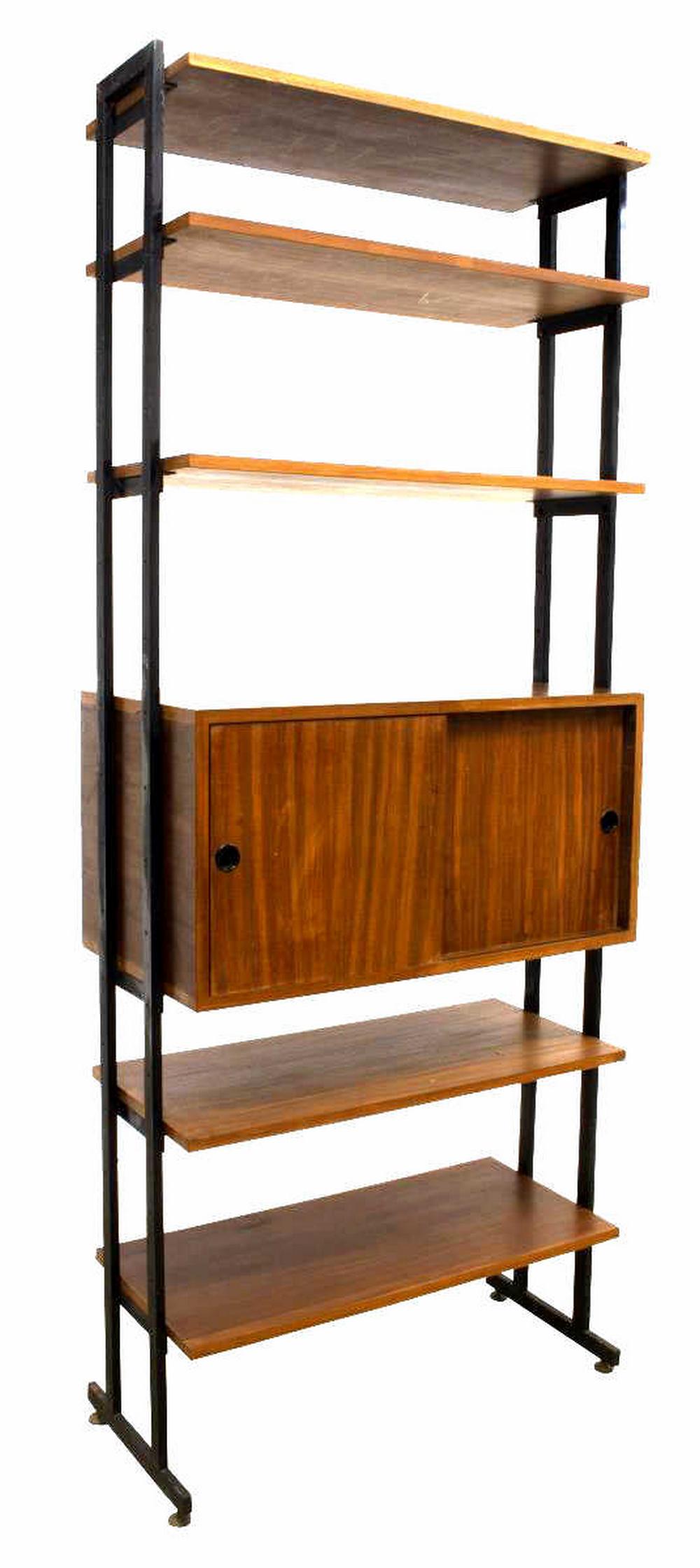 ITALIAN MID-CENTURY MODERN TEAK WALL UNIT BOOKCASE (1 of 4)