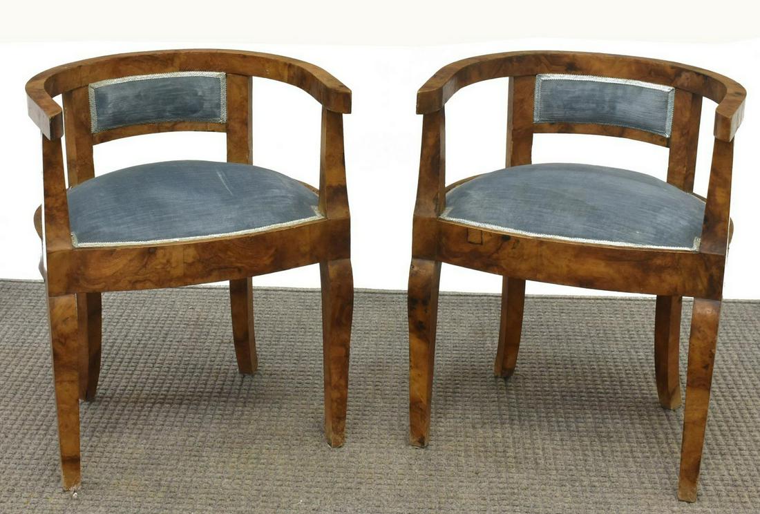 (2) ITALIAN ART DECO BURLWOOD BOUDOIR CHAIRS (1 of 2)