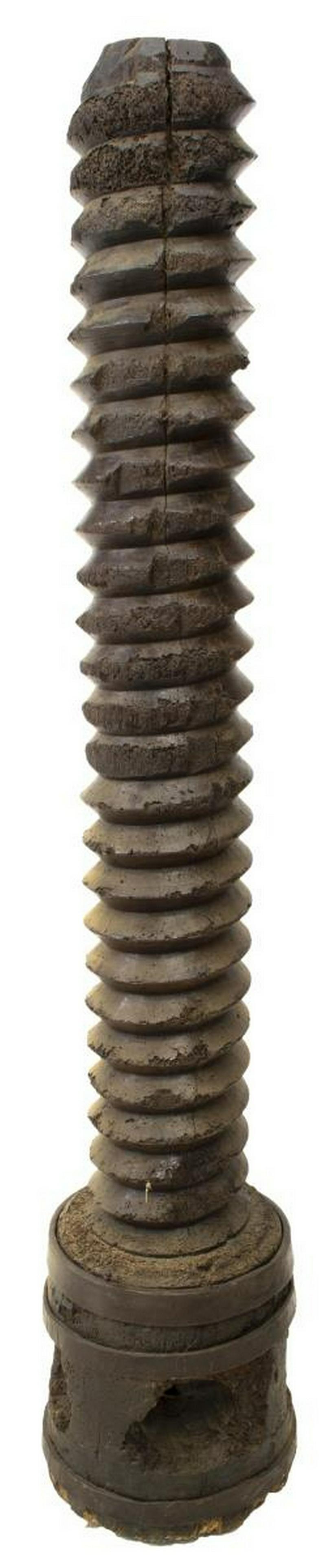 FRENCH GRAPE PRESS SCREW PEDESTAL STAND (1 of 2)