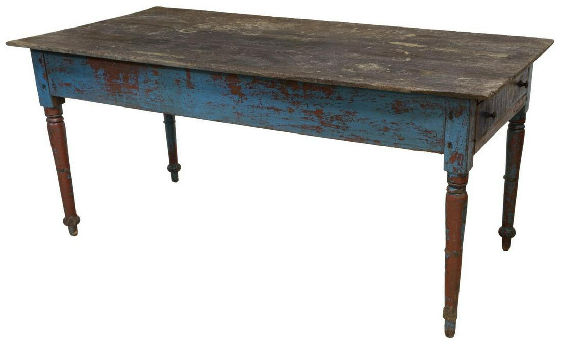 RUSTIC DISTRESSED FINISH FARMHOUSE TABLE (1 of 3)
