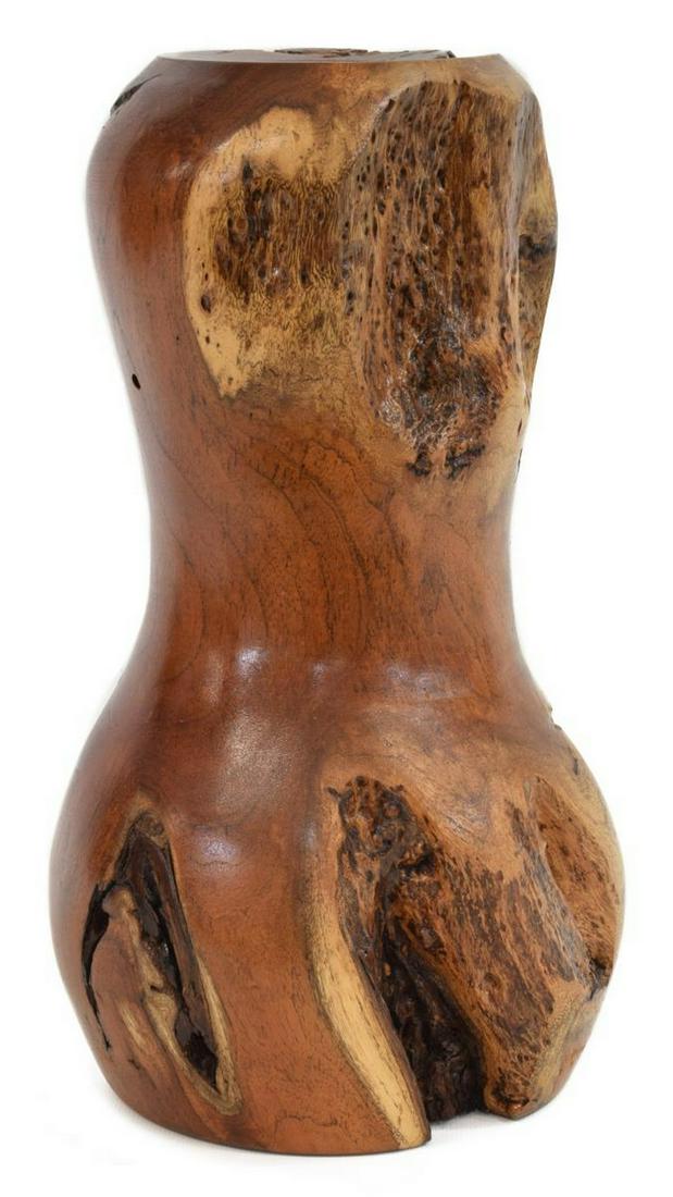 TURNED MESQUITE TEA LIGHT CANDLE HOLDER (1 of 4)