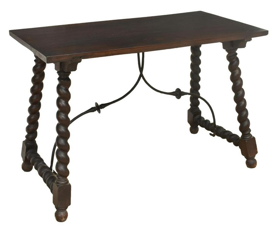 SPANISH BAROQUE STYLE TURNED & IRON CONSOLE TABLE (1 of 3)