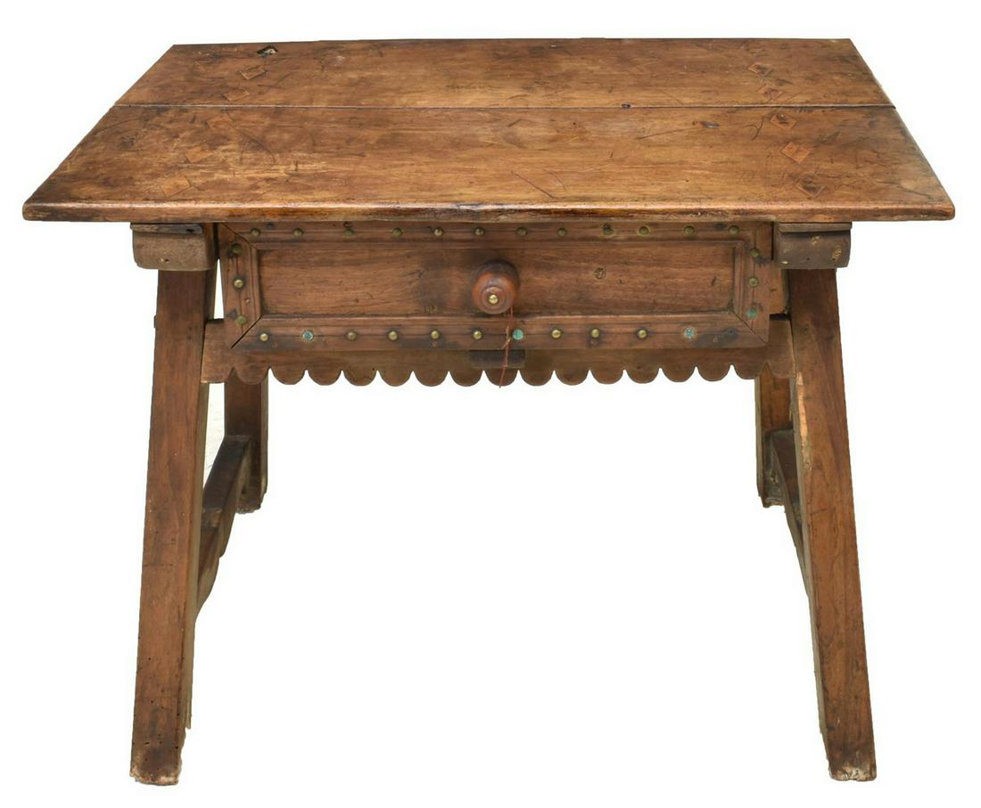 RUSTIC SPANISH LOW TABLE, 18TH C. (1 of 5)