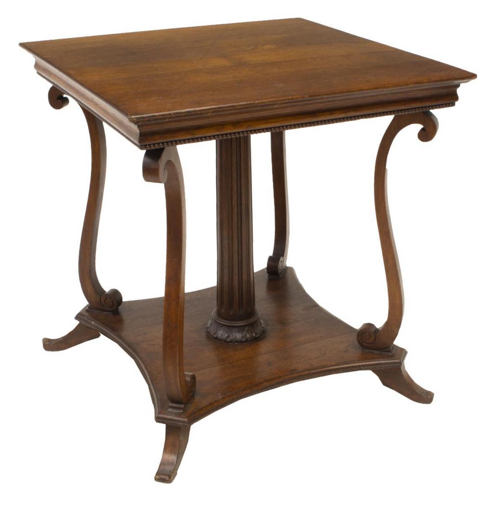 AMERICAN NEOCLASSICAL OAK LAMP TABLE (1 of 3)